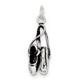 thumbnail image 1 of Beautiful Sterling Silver Antiqued Ballet Shoes Charm, 1 of 2