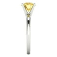 thumbnail image 3 of 1.5 ct Round Cut Natural Citrine Solitaire 18K White Gold Womens Engagement Ring, 3 of 5