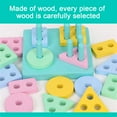thumbnail image 4 of Wooden Sorting & Stacking Toy Shape Sorter Block Puzzles Toys for Toddlers, 4 of 6