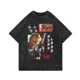 thumbnail image 4 of Camiseta con estampado de anime Vinland Saga, manga corta, corte holgado, cuello redondo, estilo vintage, para verano, con lavado exclusivo, 4 of 4