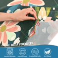 thumbnail image 3 of Yayeee Kitchen Curtains Tier Pair Light Filtering 27"x36" Rod Pocket Short Cafe Window Panel, Pink Geometric Flowers, 3 of 7