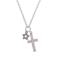 thumbnail image 2 of Delight Jewelry Black Nickeltone AB Crystal Lucky Star I Set You Apart Engraved Cross Zoey Necklace, 28", 2 of 4