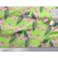 thumbnail image 2 of Soimoi Poly Georgette Fabric Floral & Peacock Bird Print Sewing Fabric Yard 52 Inch Wide, 2 of 3