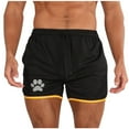 thumbnail image 2 of Tawop Men Printing Casual Sports Running Training Pocket Drawstring Shorts Black L, 2 of 6