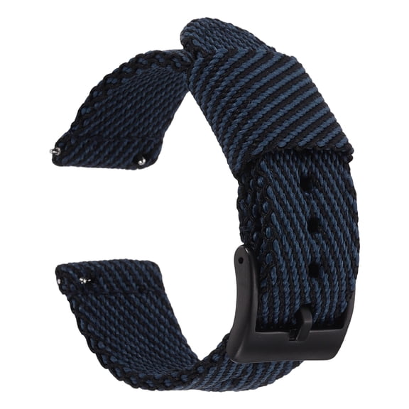 Uxcell Nylon Watch Band 20mm Fast Release Watch Band Multicolor Replacement Watch Strap with Black Buckle for Men and Women, Navy