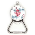 thumbnail image 1 of Flamingo planta simbolo de hoja Acero inoxidable Metal cerveza tapa sacacorchos, 1 of 3