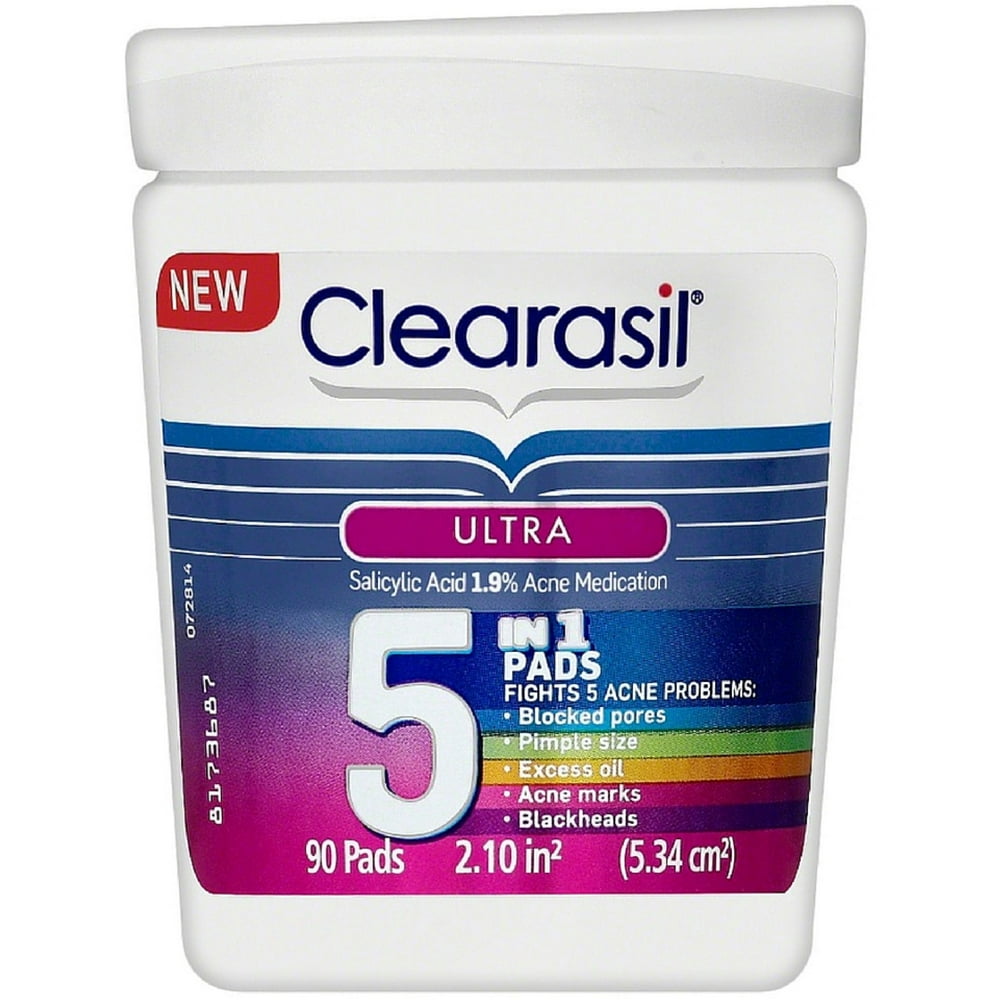 Clearasil Ultra 5in1 Acne Medication Pads 90 ea (Pack of 3)