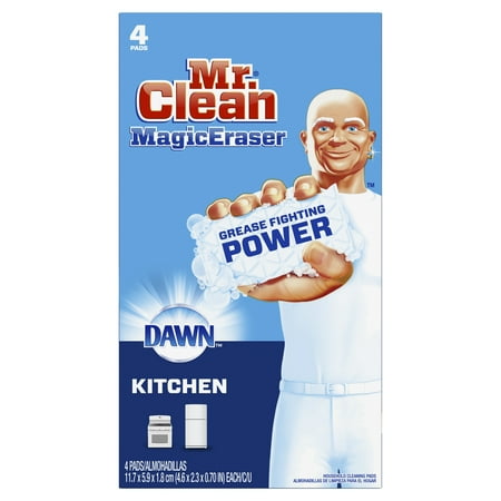 Magic Eraser Kitchen Scrubber, 4.6 X 2.3, White, 4 Scrubbers | Bundle of 5 Each