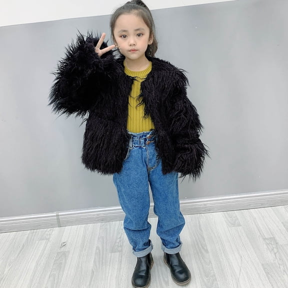 Vedolay Tops Girls Winter Long Sleeve Fashion Thick Warm down Soft Jacket,Black 2-3 Years