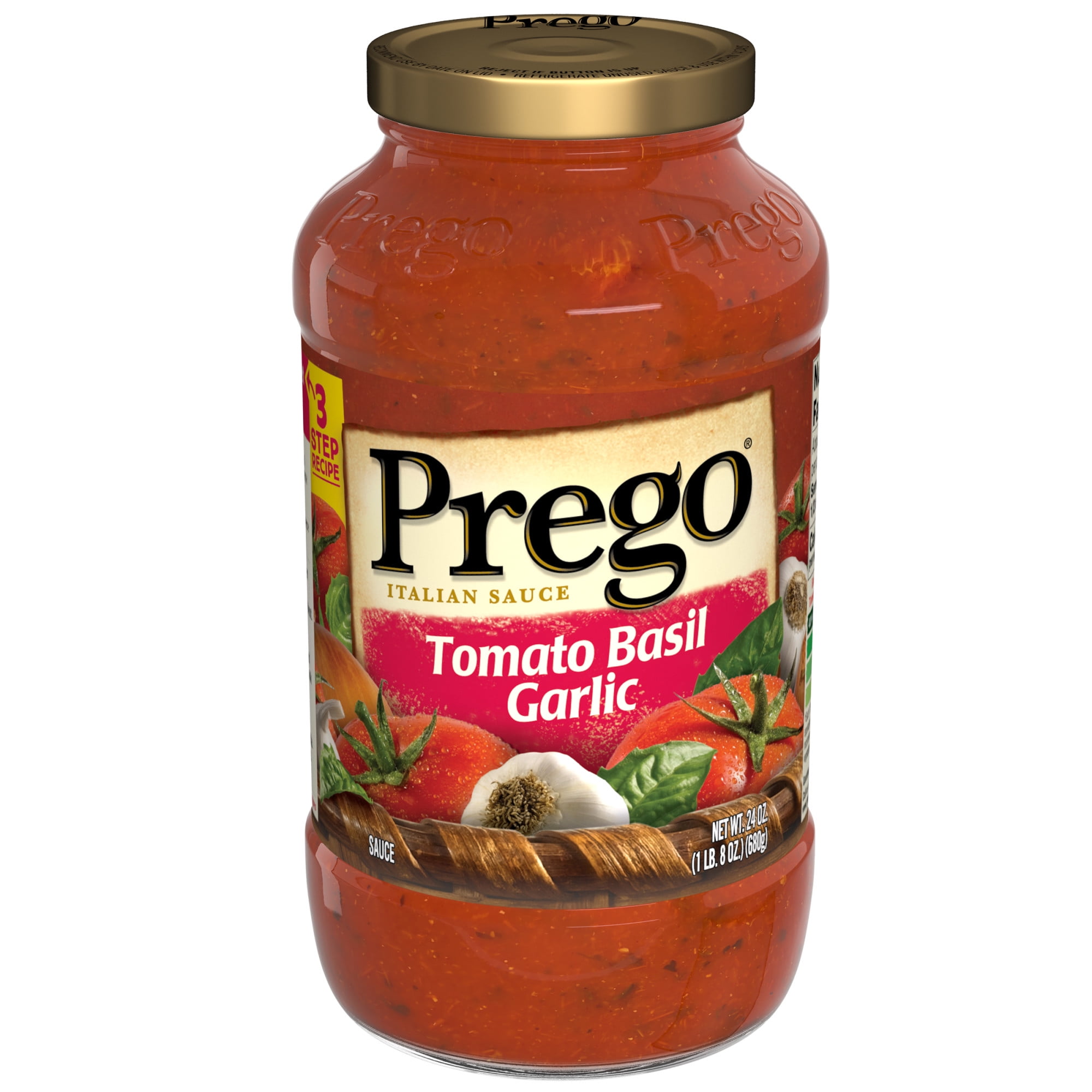 Prego Pasta Sauce, Italian Tomato Sauce with Basil & Garlic, 24 Ounce Jar