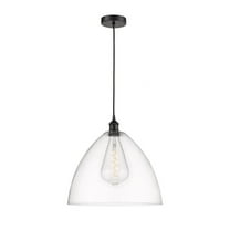 616-1P-BK-GBD-162-Innovations Lighting-Edison Dome - 1 Light Cord Hung Pendant In Industrial Style-17.75 Inches Tall and 16 Inches Wide-Matte Black