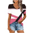thumbnail image 2 of Fiudx Liquidación de Ahorros de Verano Mujer Moda Casual Manga Corta Suelta Camiseta Blusa Tops, 2 of 5