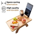 thumbnail image 5 of JS Gourmet Bamboo Adjustable Sofa Arm Table Tray with 360° Rotatable Mobile Holder, 5 of 7