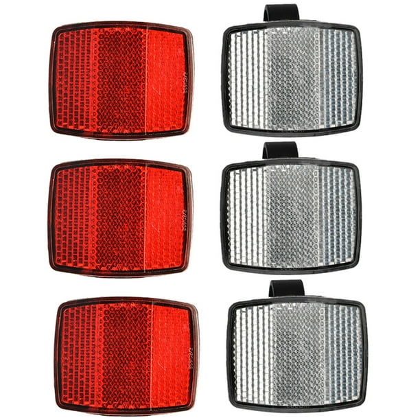 Elbourn 3Pair Cycle Bicycle Bike Light Reflector Rear Front For Handlebar and Saddle Bar