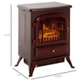 thumbnail image 3 of HOMCOM 16" Free Standing Electric Fireplace Portable Adjustable Stove Red Brown, 3 of 10