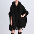 thumbnail image 2 of HJYCHN Hair Scarf for Women Ladies Imitation Collar Hooded Cape Shawl Large Cardigan Scarf Scarves Shawls for Women Black One Size, 2 of 3