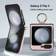 thumbnail image 5 of Dteck Case for Samsung Galaxy Z Flip 6,Shockproof Leather Ring Holder Case Hard PC Back Cover for Galaxy Z Flip 6,Pink, 5 of 9