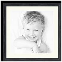 ArtToFrames 20x20" Matted Picture Frame with 16x16" Single Mat Photo Opening Framed in 1.25" Black Stain on Solid Red Oak and 2" Chantilly Mat (FWM-4083-20x20)