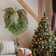 thumbnail image 6 of EWASWON Christmas Large 50cm Heart-shaped Artificial Christmas Wreath, Green with Berries, Indoor Outdoor Front Door Holiday Decor, 6 of 6