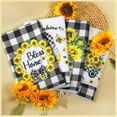 thumbnail image 6 of luyaa 4 Pcs 18 x 26 Inch Sunflower Kitchen Towels Summer Dish Towels for Kitchen Decorative Tea Towels Sunflower Hand Towels for Bathroom Bar Drying Cloth with Hanging Loop Absorbent Plaid Towels, 6 of 6