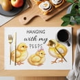 thumbnail image 2 of Hanging with My Peeps Placemats Set&nbsp;of&nbsp;12 Vintage Country Yellow Easter Chicks Heat Insulation Washable Place Mats, Non-Slip Table Mats for Dining Table Party Kitchen Decor,13x19 Inch, 2 of 9