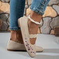 thumbnail image 2 of Chaussures Légères pour Femmes en Maille Tricotée Brodée à Enfiler, Bout Rond, Espadrilles Plates, Usage Quotidien, 2 of 7