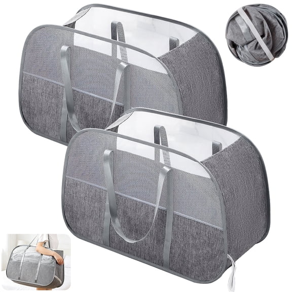Godance Collapsible Laundry Baskets with Easy Carry Handles, 95L Large Foldable Laundry Hamper - Tear-Proof Pop Up Clothes Hamper for Storage - Space-Saving Laundry Basket for Bedroom, Bathroom, Dorm