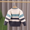 thumbnail image 4 of 2025 Enfants Filles Garçons Motif Col Rond Manches Longues Chandail Décontracté Tricoté Pulls Hauts 2-10 Ans Bleu, 4 of 7