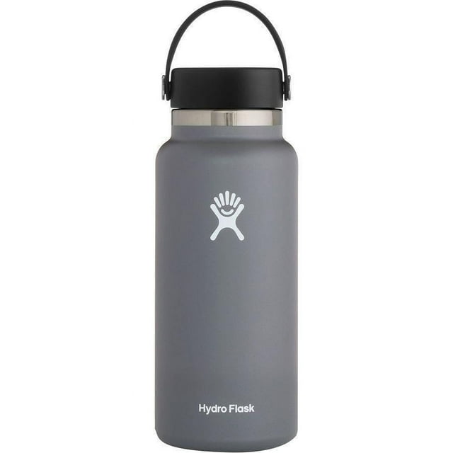 Hydro Flask Stainless Steel Wide Slip Bottle With Straw Cap, 40 Oz, Medium