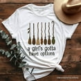 thumbnail image 6 of A Girl&rsquo;s Gotta Have Options Witch T-Shirt, Funny Halloween Broomstick Tee for Witches, 6 of 6