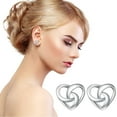 thumbnail image 1 of Pendientes de botón para mujer, pendientes de botón, pendientes de botón para mujer, pendientes huecos en forma de corazón, joyería de personalidad para bodas, aniversarios, cumpleaños, regalos para m, 1 of 5