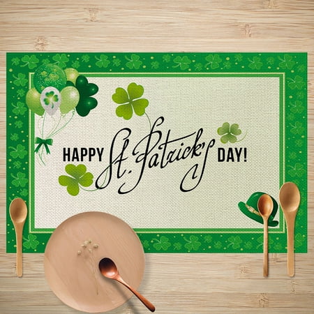 

NIUREDLTD Irish Day Dining Mat Linen Cloth Durable Non Slip Material Table Mat