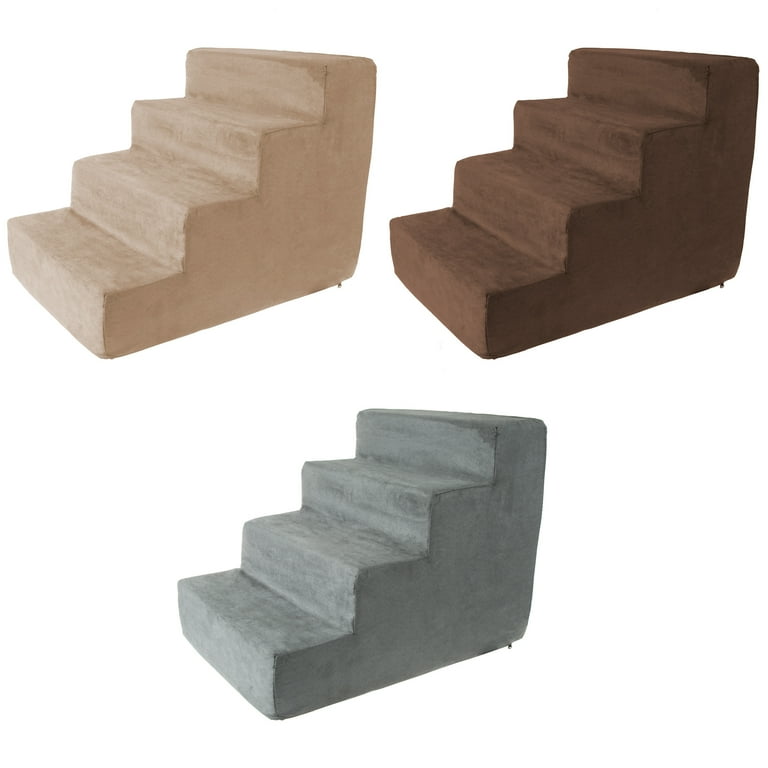 PetMaker 4 Step Foam Pet Dog Stairs for Puppies Kittens and