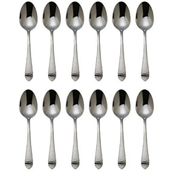 Reed & Barton Hammered Antique 18/10 Stainless Steel Teaspoon (Set of Twelve)
