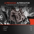 thumbnail image 2 of A-Premium Alternator Compatible with Freightliner, Kenworth, Peterbilt, Sterling Truck Vehicle Models, 8.3L 10.3L 10.8L 11.1L 12.7L 14.0L 14.6L, 12V 170A Without Pulley, Replace# 8600126, 2 of 8