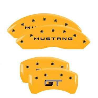 MGP 4 Caliper Covers Engraved Front 2015/Mustang Engraved Rear 2015/GT Red finish silver ch