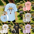 thumbnail image 2 of Back To School Clothes Girls Short Sleeve First Day Of School Shirt Letters Print Casual Loose Fit Summer T Shirt Top for Kids Girls,Purple,4-5 Years, 2 of 7