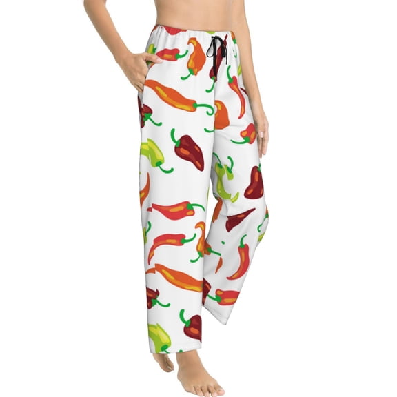 Pajama Pants Women - cute bell Pepper Soft Breathable Sleep & Lounge Pants for Women, Comfy Casual Pj Pants Bottoms with Pockets