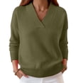 thumbnail image 2 of vigerkar Women's Sweaters Casual Long Sleeve Pullover V Neck Lightweight Sweatshirts Cute Blouse Tops (AG, XL), 2 of 6