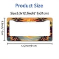 thumbnail image 2 of 6.3x12.2inch(16x31cm) Metal Sunset License Plate Frame Cover with Palm Trees - Water Resistant, Easy to Clean, Rust Resistant, 2 of 6