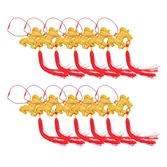 TEHAUX 12Pcs Chinese New Year Ornaments Spring Festival Pendant for Indoor Outdoor Decoration