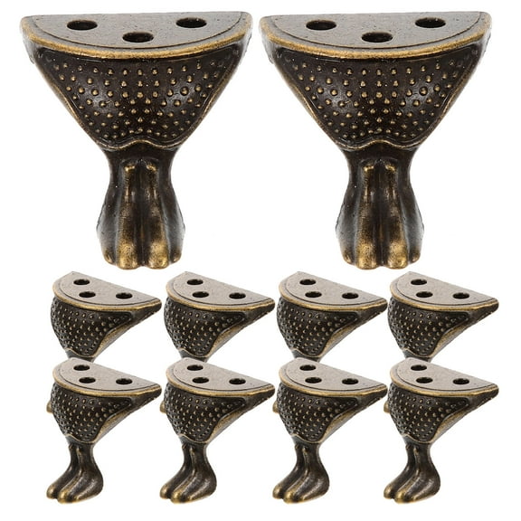 PAMINGONO Couch Legs Replacement Furniture Leg Zinc Alloy 10pcs Dark Brown