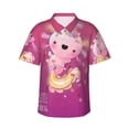 thumbnail image 1 of Balery Cute Pink Axolotl A Camisas hawaianas de manga corta para hombre, camisas playeras de corte holgado, camisas de vacaciones con botones,XX-Large, 1 of 7