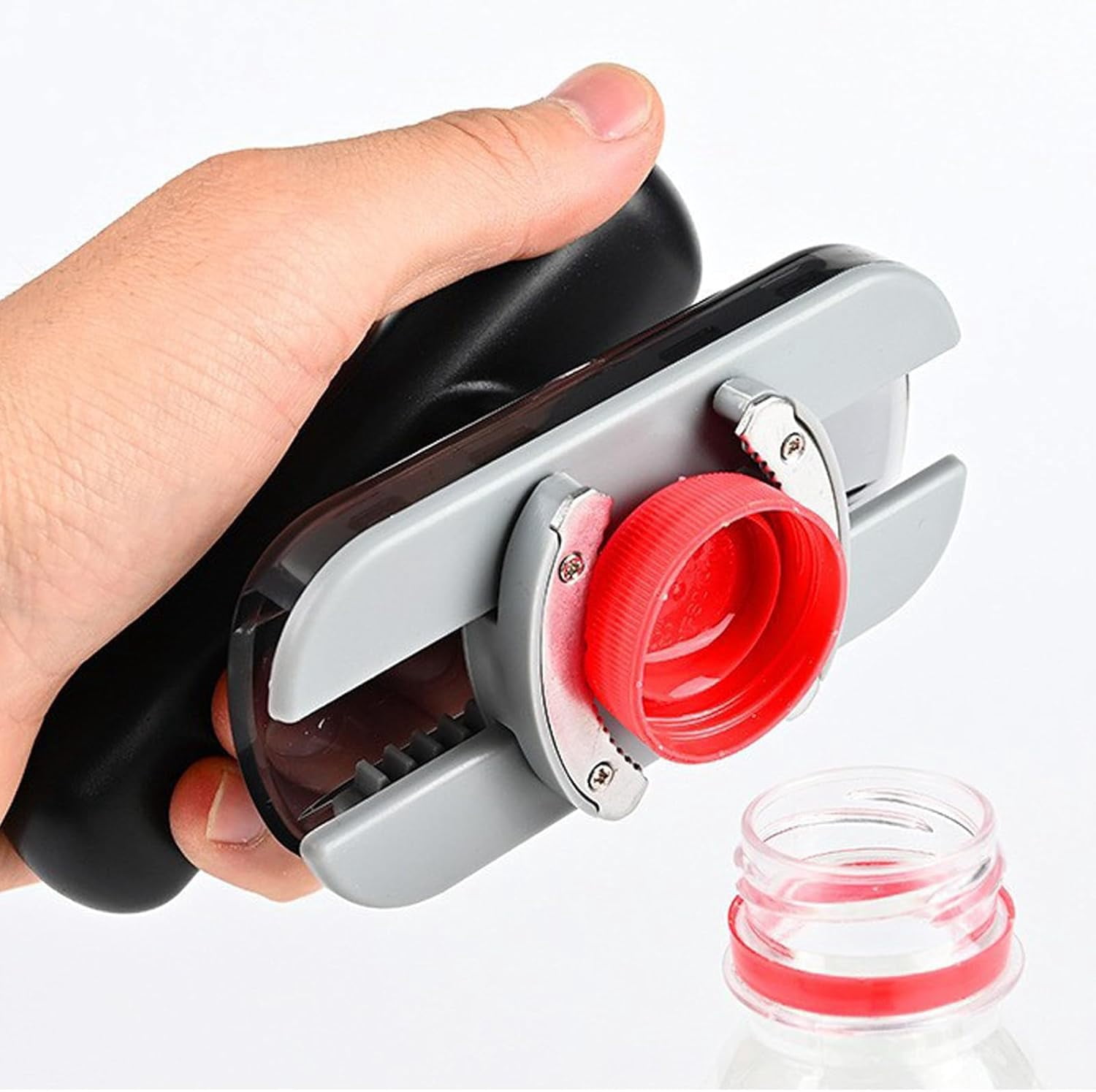 FRKSMD-Multifunctional Manual Can Opener Black, Heavy Duty Stainless Steel Hand Can Opener with Sharp Blade, Smooth Edge, Easy Turn Knob & Ergonomic Grip, Multitool for Cans, Bottles,Kitchen & Campin