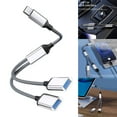 thumbnail image 2 of Type C to 2 USB OTG Adapter Y Splitter Cable USB 2.0 Type C Expansion HUB Data Charging Braid Cable, 2 of 15