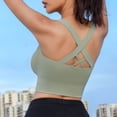 thumbnail image 2 of Sujetador deportivo fino con fruncido en el pecho y espalda pequeña, de alta resistencia, a prueba de golpes, para yoga, fitness, ropa interior deportiva con cremallera frontal para mujer, 2 of 5