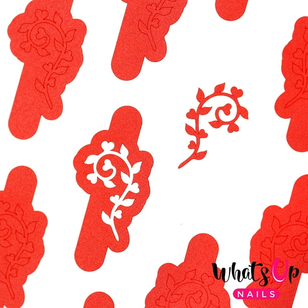 Download Whats Up Nails - Heart Vine Vinyl Stencils Nail Art Design ...