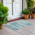 thumbnail image 6 of Addison Rugs Chantille Indoor/Outdoor Transitional Stripes Teal Washable Rectangle Rug, 1'8" x 2'6", 6 of 6