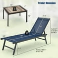thumbnail image 3 of Gymax 3pcs Patio Chaise Lounge Set Aluminum Recliner Chair Table Outdoor Adjust Navy, 3 of 8