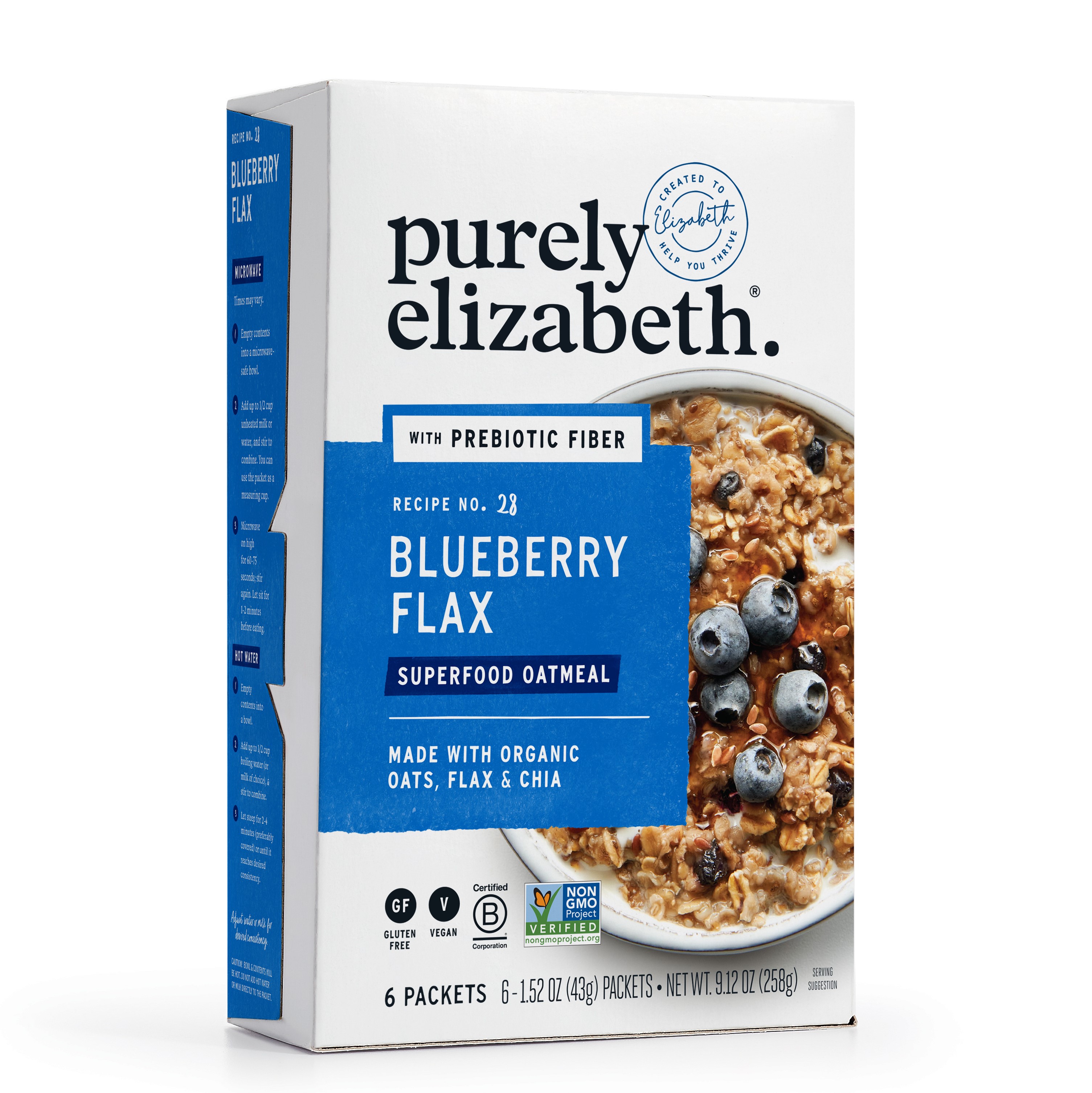 Purely Elizabeth Organic Oats, Flax, & Chia Blueberry Flax Instant